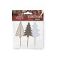 Décoration pour Bûche/Pâtisserie Sapins de Noël en Bois 12 cm 3 pcs  - Patisdécor