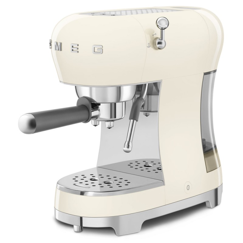 Machine à Café Expresso "Années 50" Compacte Blanc Crème ECF02CREU - Smeg