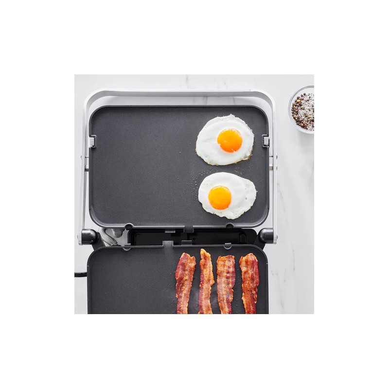 Bistro Grill et Plancha Electrique en Inox Plaques Réversibles 2 en 1 - Greenpan