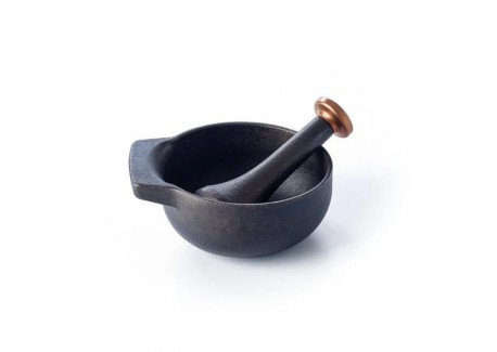 Nori Mortier et pilon en Fonte Noir Mat - Beka Cookware