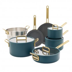 Tucci Collection Pannenset met antiaanbaklaag 11-delig Mat Venetiaans Blauw - Greenpan