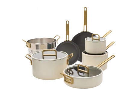 Tucci Collection Pannenset met Antiaanbaklaag 11-delig Mat Carrara Wit - Greenpan