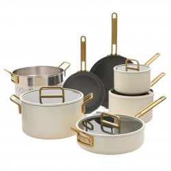 Tucci Collection Batterie de Cuisine Antiadhésive 11 pcs Blanc Cararre Mat  - Greenpan Tucci Collection Batterie de Cuisine Antiadhésive 11 pcs Blanc Cararre Mat  - Greenpan