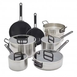 Tucci Collection Batterie de Cuisine Antiadhésive Inox 3 ply 11 pcs  - Greenpan Tucci Collection Batterie de Cuisine Antiadhésive Inox 3 ply 11 pcs  - Greenpan