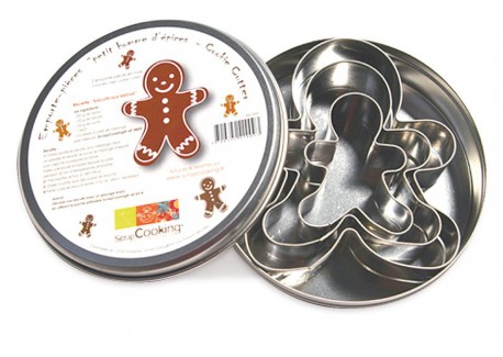 Boîte Emporte Pièces Bonhommes Pain d'Epices 3 pcs  - Scrapcooking