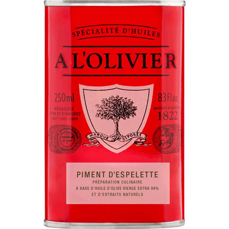 Huile d'Olive Piment d'Espelette 250 ml  - A l'Olivier