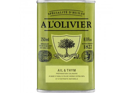 Huile d'Olive Ail et Thym 250 ml  - A l'Olivier