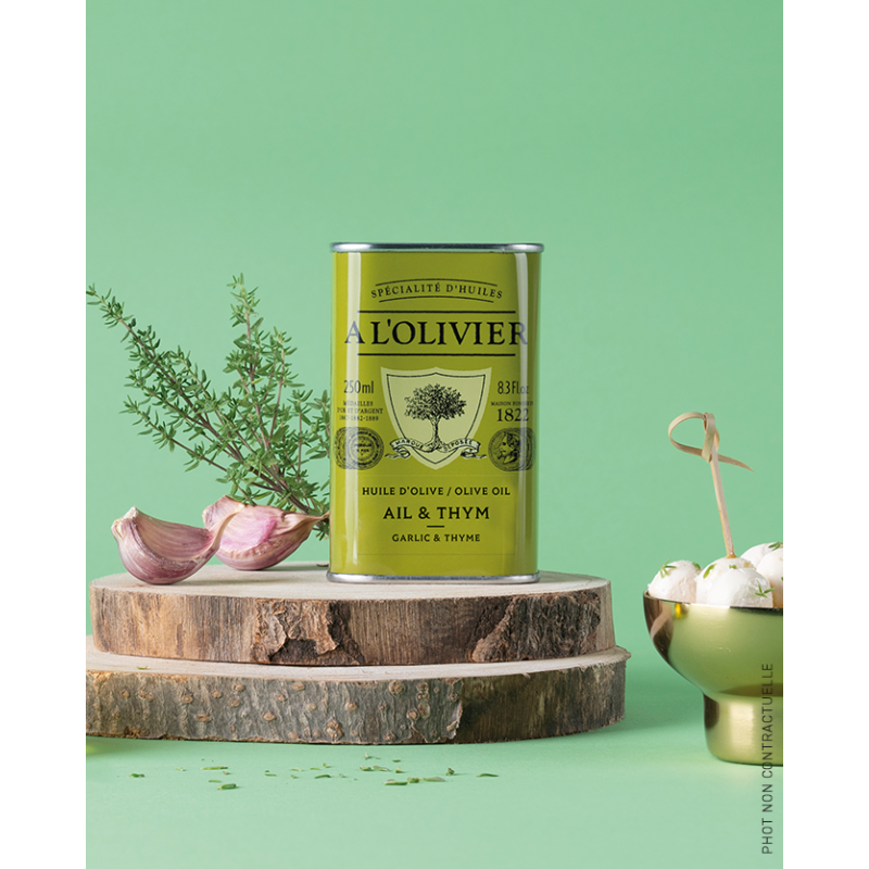 Huile d'Olive Ail et Thym 250 ml  - A l'Olivier