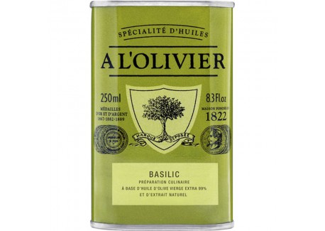Huile d'Olive Basilic 250 ml  - A l'Olivier