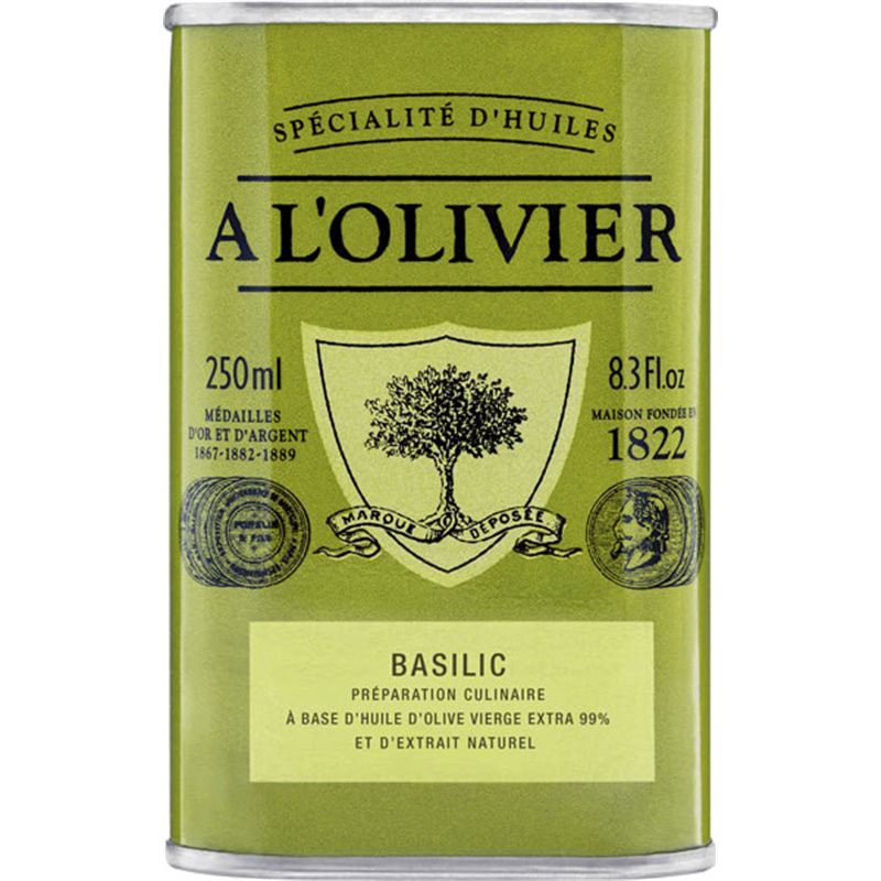 Huile d'Olive Basilic 250 ml  - A l'Olivier