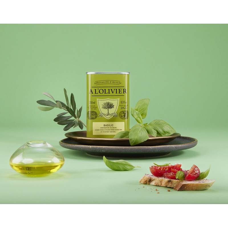 Huile d'Olive Basilic 250 ml  - A l'Olivier