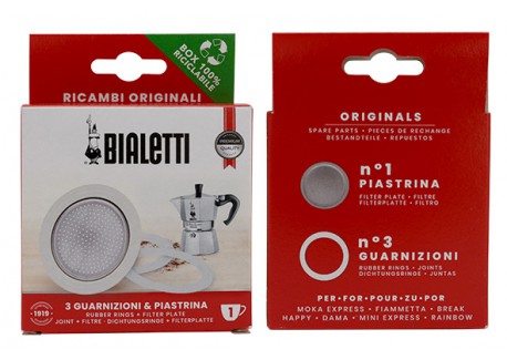 Moka Express Joints + Filter voor 1 kopje Italiaanse koffiezetter - Bialetti