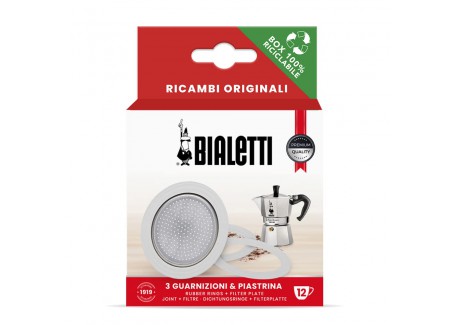 Moka Express 3 Joints + Filtre pour Cafetière Italienne 12 Tasses - Bialetti