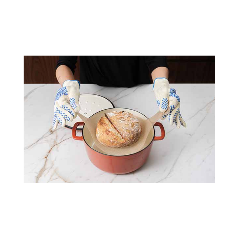 Lift Tapis de Cuisson Rond Perforé pour Pain en Cocotte et Moule à Pain - NoStick