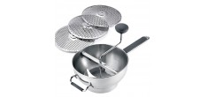 Deluxe Moulin à Légumes Passe-Vite Manuel en Inox 22 cm + 3 Disques
