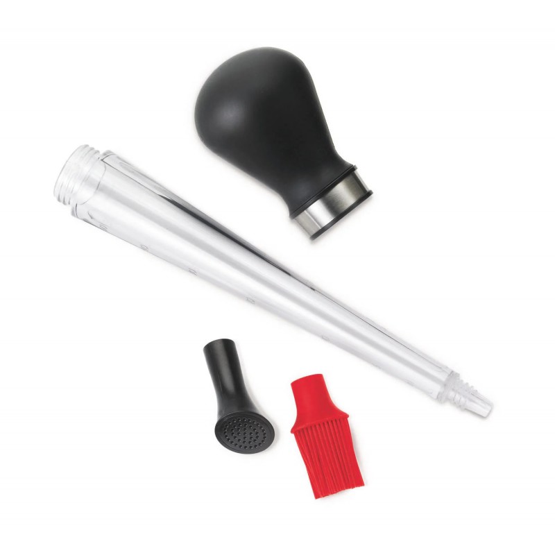 Poire à Sauce/Jus 3-en-1 Embouts Pomme de Douche et Pinceau Silicone 34 cm - Cuisipro