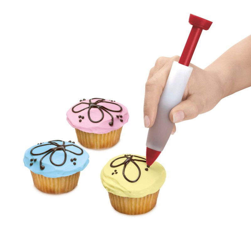 Stylo Pâtissier pour Décoration Chocolat Trait Fin ou Epais Silicone 13 cm  - Cuisipro