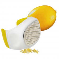 PalmZester Citrus Zester Rasp Wit en Geel - Chef'n PalmZester Citrus Zester Rasp Wit en Geel - Chef'n