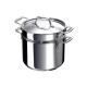 Chef Marmite Inox 24 cm 7,6 L avec Couvercle + Panier à Pates - Beka Cookware