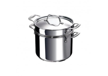 Chef Marmite Inox 24 cm 7,6 L avec Couvercle + Panier à Pates - Beka Cookware