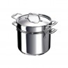 Chef Marmite Inox 24 cm 7,6 L avec Couvercle + Panier à Pates 