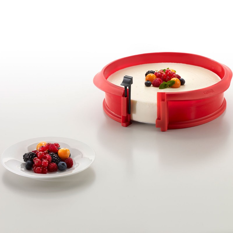 Moule à gâteau détachable silicone rectangulaire rouge