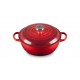 Marmite Fonte Ronde 4,1 L avec Couvercle Rehaussé Rouge Cerise (26 cm)  - Le Creuset