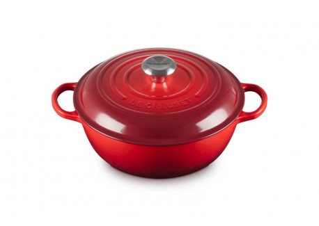 Marmite Fonte Ronde 4,1 L avec Couvercle Rehaussé Rouge Cerise (26 cm)  - Le Creuset