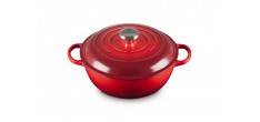 Gietijzeren kookpot 4,1 L met Verhoogd Deksel Kersenrood (26 cm)