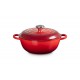 Gietijzeren kookpot 4,1 L met Verhoogd Deksel Kersenrood (26 cm) - Le Creuset