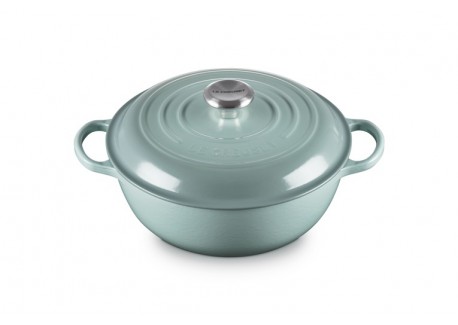 Marmite Fonte Ronde 4,1 L avec Couvercle Rehaussé Bleu Sea Salt (26 cm)  - Le Creuset