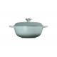 Marmite Fonte Ronde 4,1 L avec Couvercle Rehaussé Bleu Sea Salt (26 cm)  - Le Creuset