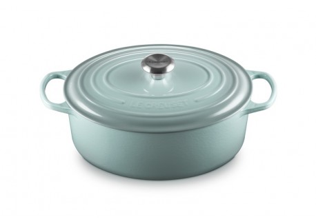 Cocotte Fonte Signature Ovale 6,3 L Bleu Sea Salt (31 cm)   - Le Creuset