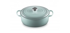 Signature Ovale gietijzeren Cocotte 6,3 L Blauw Sea Salt (31 cm)