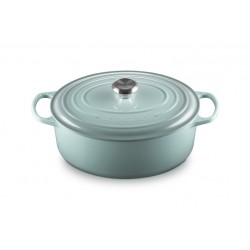 Signature Ovale gietijzeren Cocotte 6,3 L Blauw Sea Salt (31 cm)