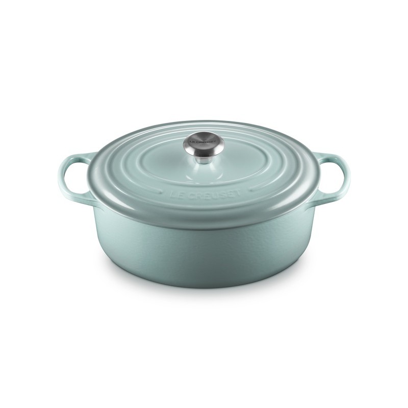 Cocotte Fonte Signature Ovale 6,3 L Bleu Sea Salt (31 cm) - Le Creuset