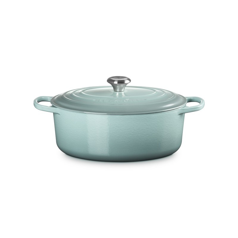 Cocotte Fonte Signature Ovale 6,3 L Bleu Sea Salt (31 cm) - Le Creuset