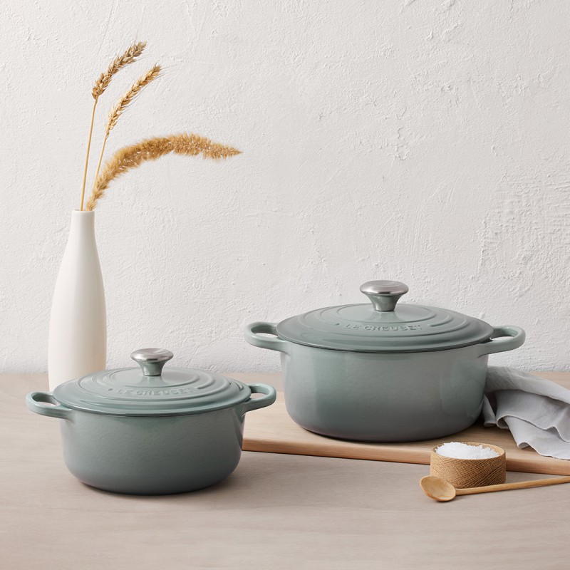 Cocotte Fonte Signature Ronde 4,2 L Bleu Sea Salt (24 cm) - Le Creuset