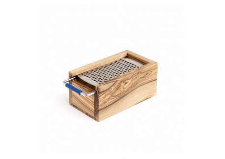 Râpe à Fromage Parmesan avec Boîte en Bois d'Olivier Rectangulaire 15x7 cm  - Bérard