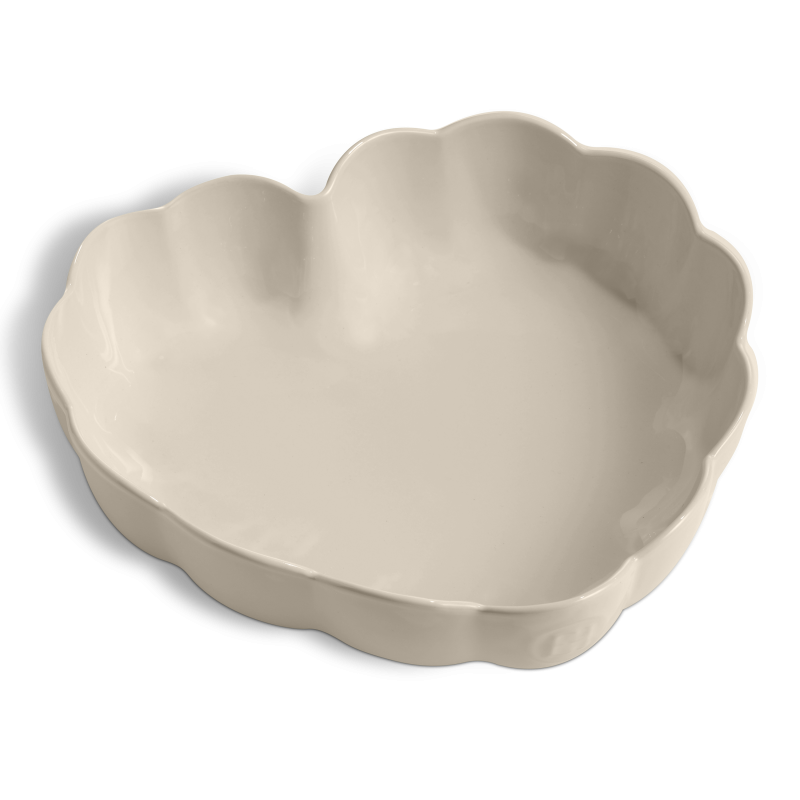 Madeleine Moule Coeur Céramique 26x6,5 cm Argile Blanc Cassé - Emile Henry