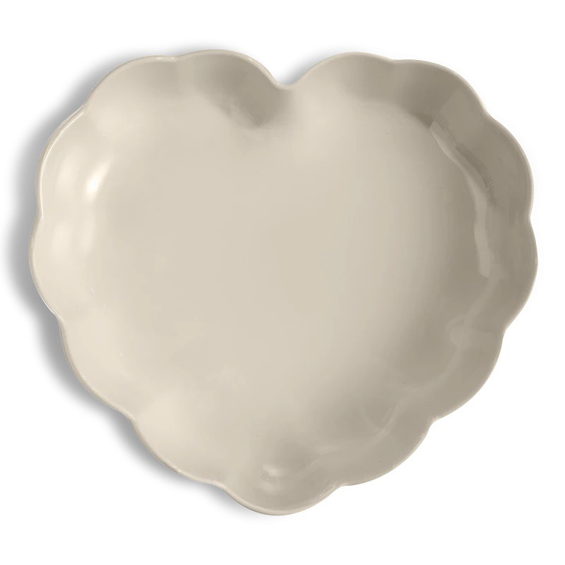 Madeleine Moule Coeur Céramique 26x6,5 cm Argile Blanc Cassé - Emile Henry