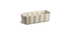Madeleine rechthoekige keramische cakevorm 29x9 cm gebroken witte klei