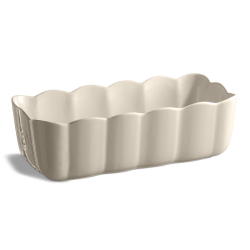 Madeleine rechthoekige keramische cakevorm 29x9 cm gebroken witte klei - Emile Henry Madeleine rechthoekige keramische cakevorm 29x9 cm gebroken witte klei - Emile Henry