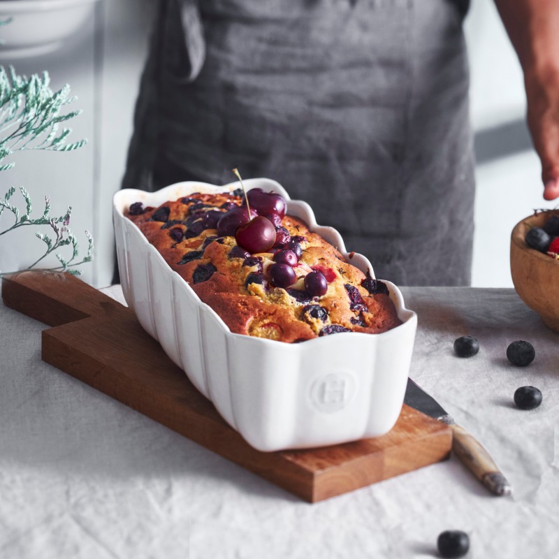 Madeleine Moule à Cake Rectangulaire Céramique 29x9 cm Argile Blanc Cassé - Emile Henry