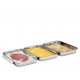 Set 3 Bacs à Paner Rectangulaires Inox 15x22x3 cm - Kuchenprofi