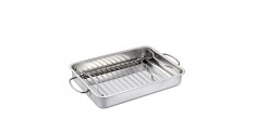 Style Plat à Rôtir Rectangulaire Inox + Grille 34 x 24 cm 