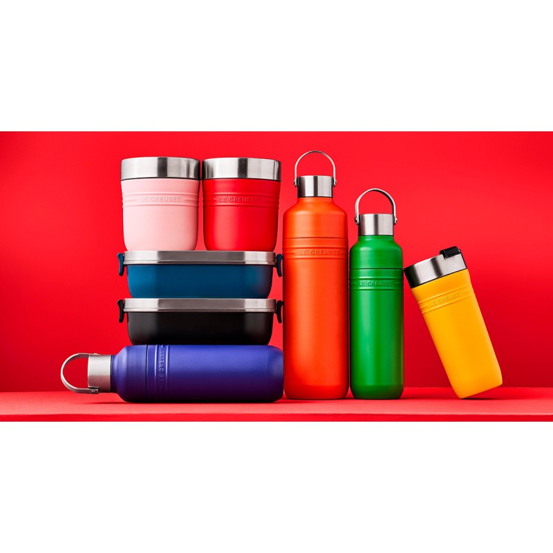 On The Go Lunch Box Isotherme Inox Ronde 500 ml Rouge Cerise - Le Creuset