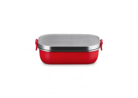 On The Go Lunchbox RVS Rechthoekig 900 ml Kersenrood - Le Creuset