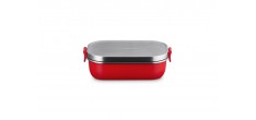 On The Go Lunchbox RVS Rechthoekig 900 ml Kersenrood