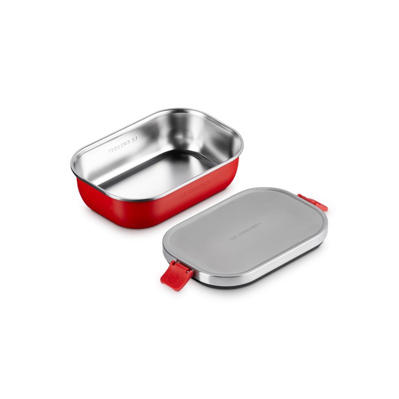On The Go Lunch Box Inox Rectangulaire 900 ml Rouge Cerise - Le Creuset